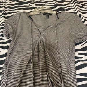 super cute front tie striped shirt